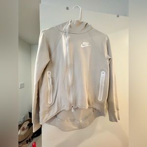 Nike cream tech fleece cape hoodie XS